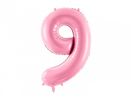 Feestbazaar Folieballon cijfer 9 roze 86cm