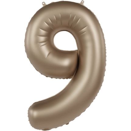 Feestbazaar Folieballon Cijfer 9 Starlight Gold (86cm)