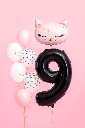 Feestbazaar Folieballon Cijfer 9 Zwart (86cm)