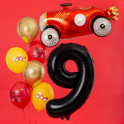 Feestbazaar Folieballon Cijfer 9 Zwart (86cm)