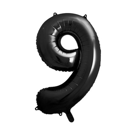 Feestbazaar Folieballon Cijfer 9 Zwart (86cm)