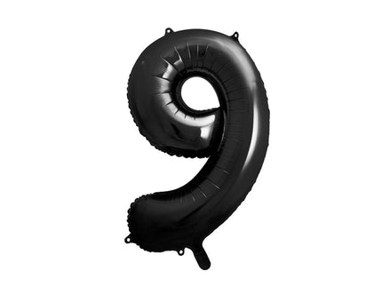 Feestbazaar Folieballon Cijfer 9 Zwart (86cm)