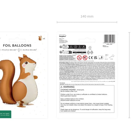 Feestbazaar Folieballon Eekhoorn Sammie 51x59cm