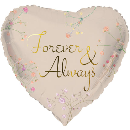 Feestbazaar Folieballon 'Forever & Always' Hartvormig (45cm)