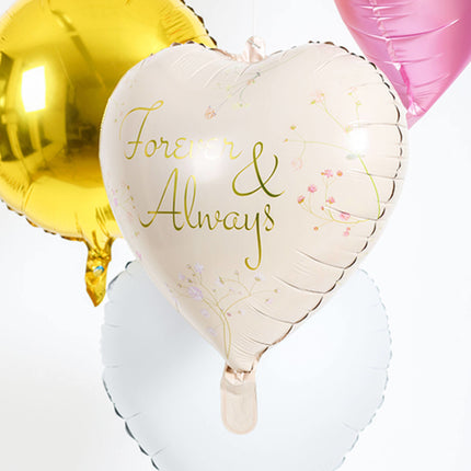 Feestbazaar Folieballon 'Forever & Always' Hartvormig (45cm)