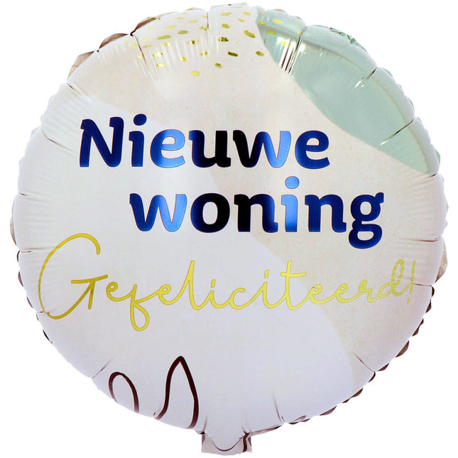 Feestbazaar Folieballon 'Gefeliciteerd! Nieuwe Woning' (45cm)