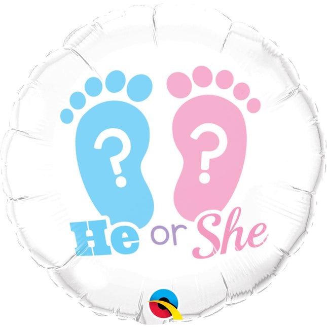 Feestbazaar Folieballon Gender Reveal - 45cm