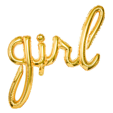 Feestbazaar Folieballon 'Girl' Goud 77x70cm