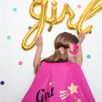 Feestbazaar Folieballon 'Girl' Goud 77x70cm