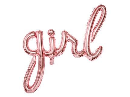 Feestbazaar Folieballon 'Girl' Rose Goud - 77 x 70cm