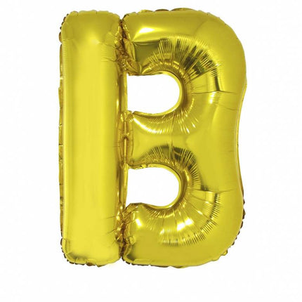 Feestbazaar Folieballon goud letter 'B' groot