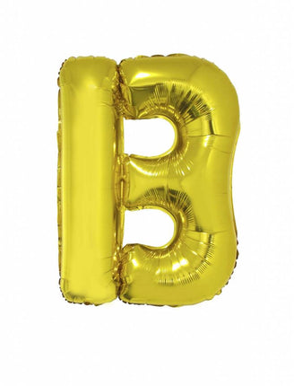 Feestbazaar Folieballon goud letter 'B' groot