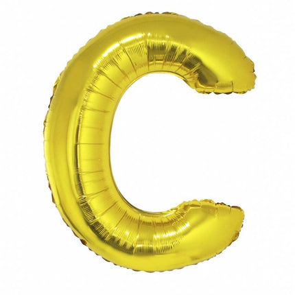 Feestbazaar Folieballon goud letter 'C' groot
