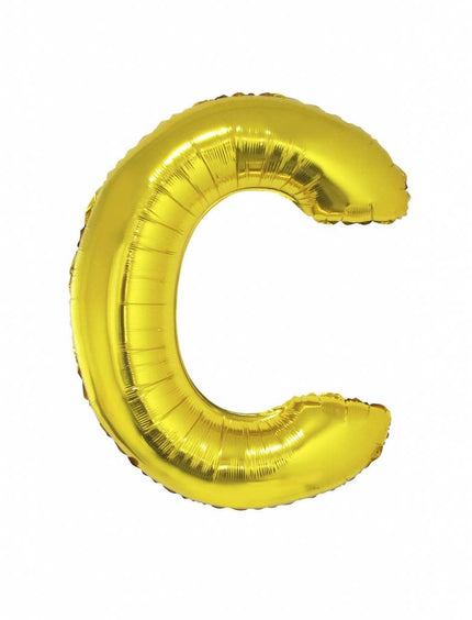 Feestbazaar Folieballon goud letter 'C' groot