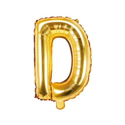 Feestbazaar Folieballon Goud Letter 'D' - 35cm