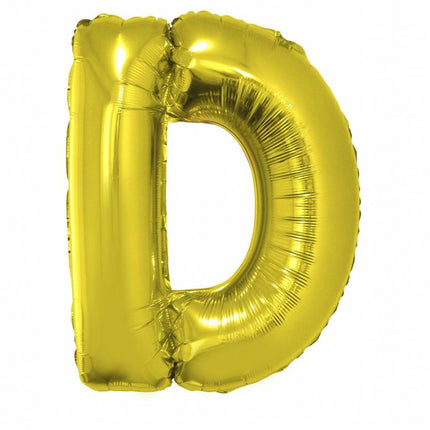 Feestbazaar Folieballon Goud Letter 'D' groot