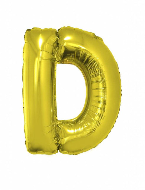 Feestbazaar Folieballon Goud Letter 'D' groot