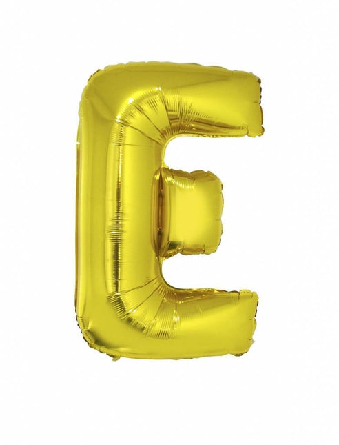 Feestbazaar Folieballon Goud Letter 'E' groot