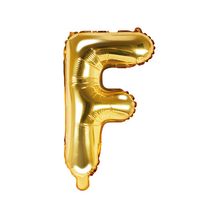 Feestbazaar Folieballon Goud Letter 'F' - 35cm