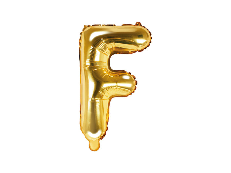 Feestbazaar Folieballon Goud Letter 'F' - 35cm