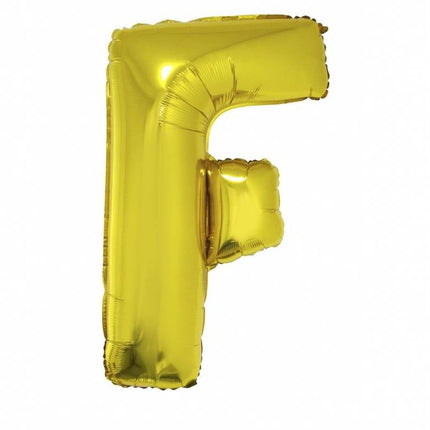 Feestbazaar Folieballon Goud Letter 'F' groot