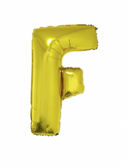 Feestbazaar Folieballon Goud Letter 'F' groot