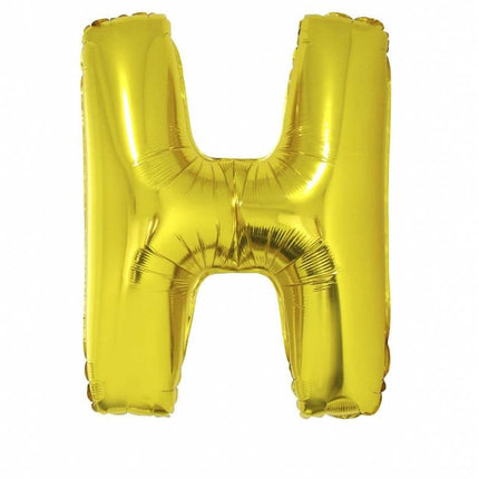 Feestbazaar Folieballon Goud Letter 'H' groot