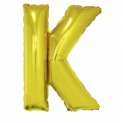 Feestbazaar Folieballon Goud Letter 'K' groot
