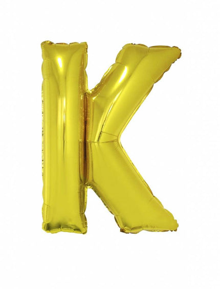Feestbazaar Folieballon Goud Letter 'K' groot