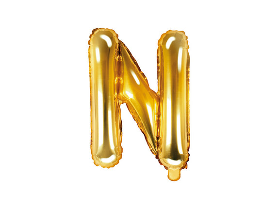 Feestbazaar Folieballon Goud Letter 'N' - 35cm