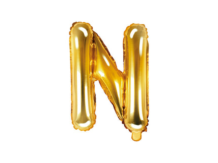Feestbazaar Folieballon Goud Letter 'N' - 35cm