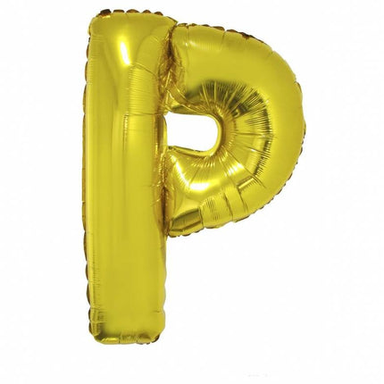 Feestbazaar Folieballon Goud Letter 'P' groot
