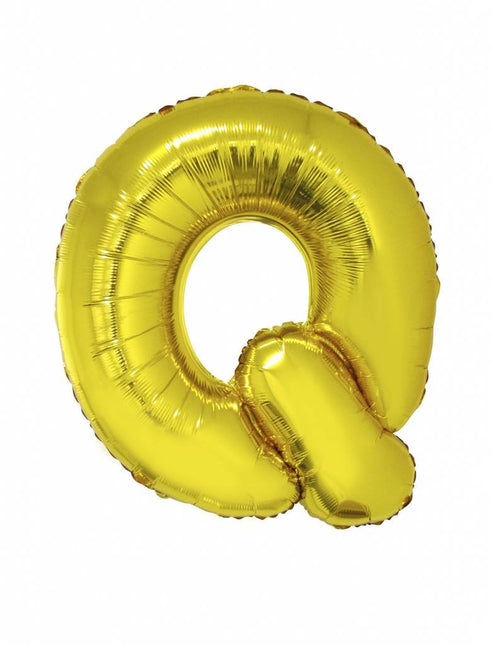 Feestbazaar Folieballon Goud Letter 'Q' groot