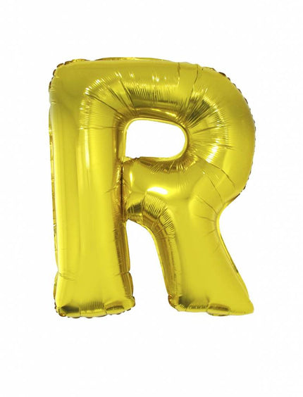 Feestbazaar Folieballon goud letter 'R' groot