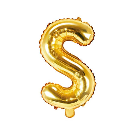 Feestbazaar Folieballon Goud Letter 'S' - 35cm