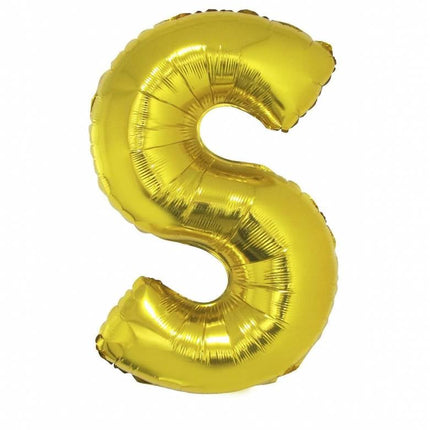 Feestbazaar Folieballon Goud Letter 'S' groot