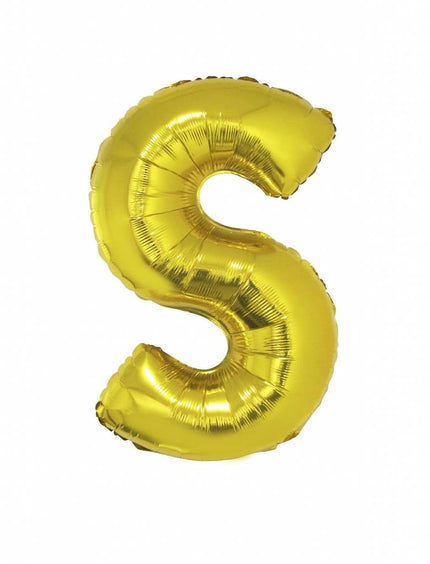 Feestbazaar Folieballon Goud Letter 'S' groot