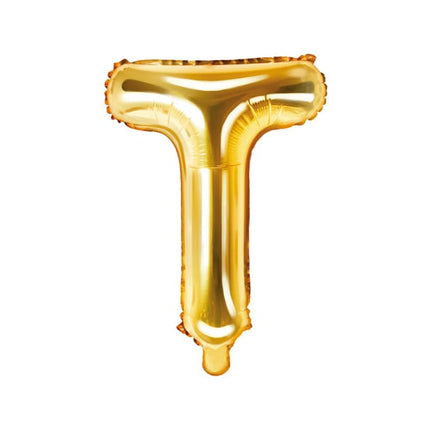 Feestbazaar Folieballon Goud Letter 'T' - 35cm