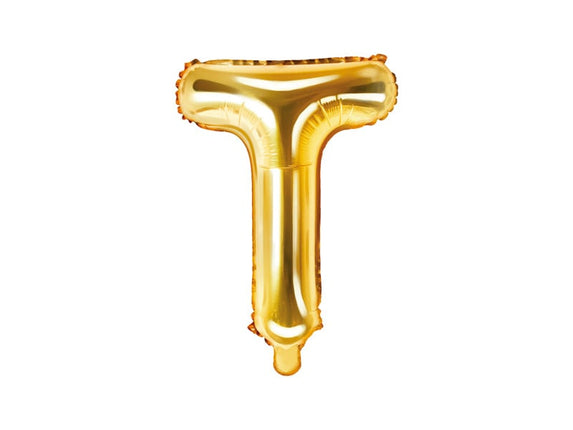 Feestbazaar Folieballon Goud Letter 'T' - 35cm