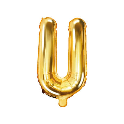 Feestbazaar Folieballon Goud Letter 'U' - 35cm