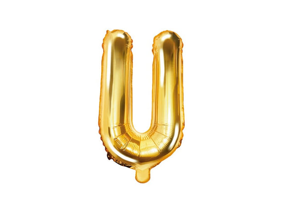 Feestbazaar Folieballon Goud Letter 'U' - 35cm