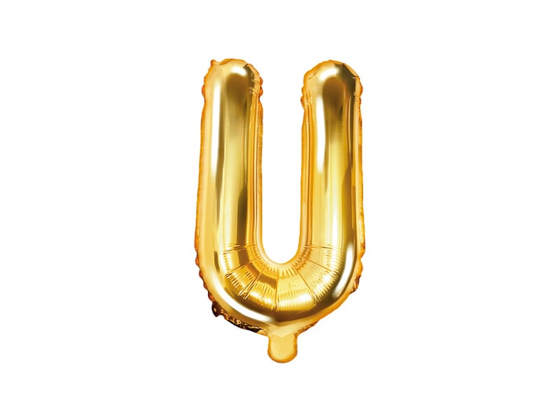 Feestbazaar Folieballon Goud Letter 'U' - 35cm