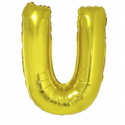 Feestbazaar Folieballon Goud Letter 'U' groot