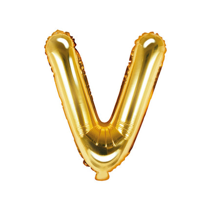Feestbazaar Folieballon Goud Letter 'V' - 35cm