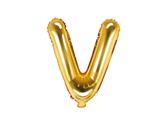Feestbazaar Folieballon Goud Letter 'V' - 35cm