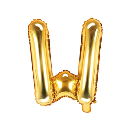 Feestbazaar Folieballon Goud Letter 'W' - 35cm