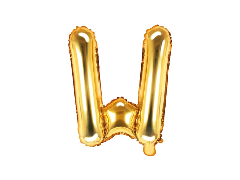 Feestbazaar Folieballon Goud Letter 'W' - 35cm