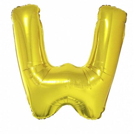 Feestbazaar Folieballon Goud Letter 'W' groot