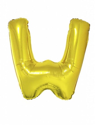 Feestbazaar Folieballon Goud Letter 'W' groot