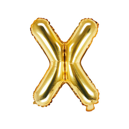 Feestbazaar Folieballon Goud Letter 'X' - 35cm